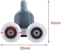 Vista 1 de TOPINCN - Rodillos para puerta de ducha, doble inferior, poleas superiores, corredores, kit de repuesto para baño, 8 unidades (rueda doble)