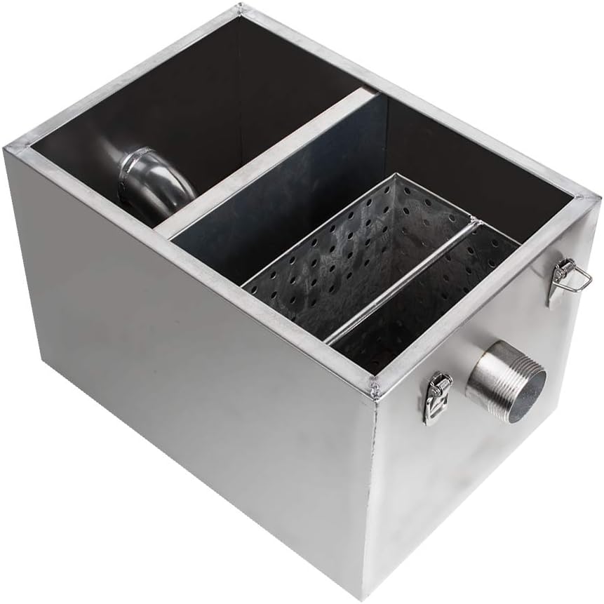 Stainless Steel Grease Trap Interceptor Set Detachable Design For Restaurant Kitchen Wastewater Removable Baffles For Kitchen Wastewater