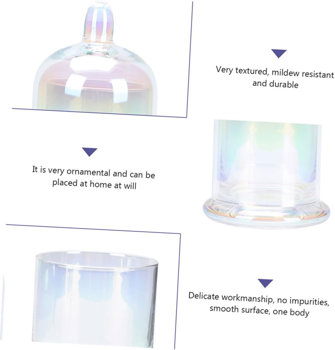 Glass Dome Candle Holder Set Large Decorative Wedding Wax Cup Votive Candle Jar Glass Cloche for Home and Event Décor