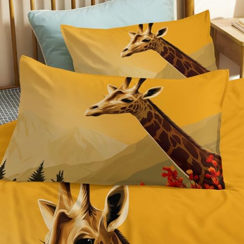 Parure de lit réversible avec fermeture éclair et motif girafe - 6