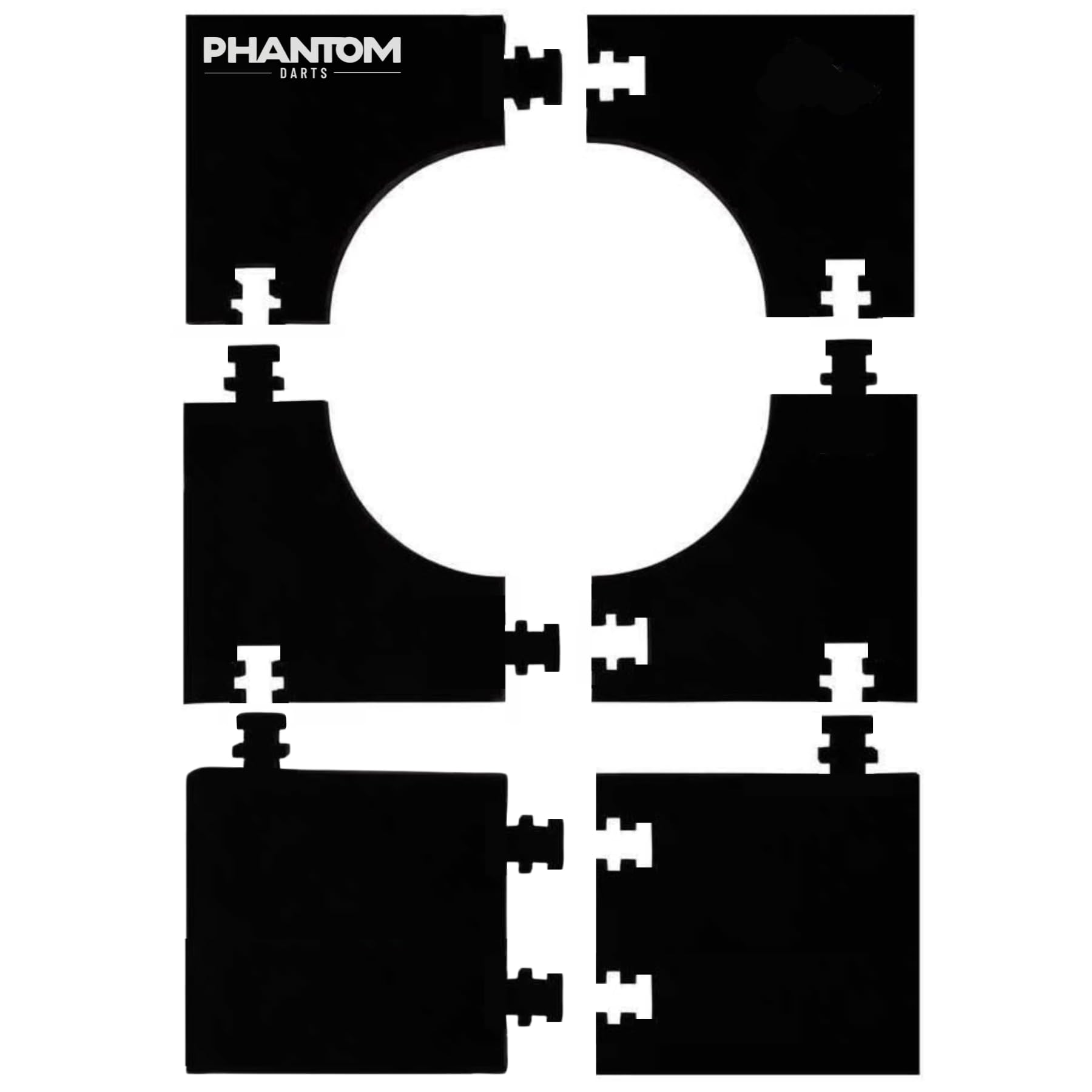 PHANTOM DARTS - Protezione da parete per freccette in schiuma EVA, 6 pezzi, 105 x 70 cm, con rivestimento in feltro per bersagli da 45,1 cm e 45,7 cm, protezione da parete per freccette