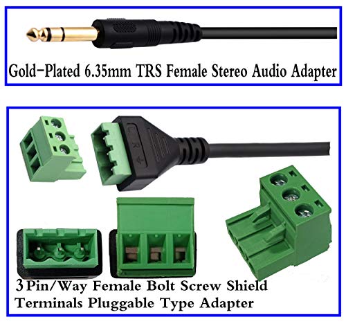Cable jack 6.35mm CGTime con terminales de tornillo para audio sin interferencias 7