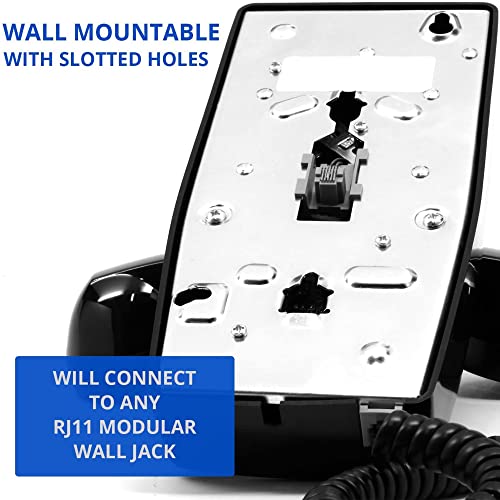 Single Line Classic 2554 Wall Phone With Loud Ringer And Handset Volume Control, Black - Wall Mount Jack Required #TOP3
