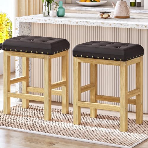 HOOBRO Bar Stools,Backless Counter Stools, Kitchen Stools