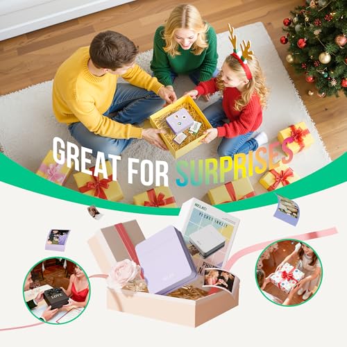 Nelko Fotodrucker PP01 Farbe Tragbarer Mini Fotodrucker für Smartphone mit 20 Fotopapier, Tintenstrahl Aufkleber Drucker, Sticky Back Fotos für iOS & Android, Smart AI APP, Lila