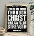 I Can Do All Things Through Christ - Philippians 4 13 - Religious Wall Decor - Christian Gifts for Men - Catholic Gifts - Inspirational Bible Verses Wall Decor - Scripture Art - Jesus Decoration