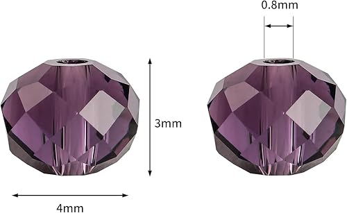 Miniatura 8 de 0.236 in Pink AB Rondelle para la fabricación de joyas 850pcs Forma de Briolette facetada Cristal Espaciador Perlas Surtidos Suministros Accesorios