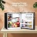 TECCPO Mini Fridge, 1.7 Cu.Ft Small Fridge, Energy Star, Auto Defrost, 37dB, Mini Refrigerator, 6 Adjustable Thermostat Control, Mini Fridge for Bedroom, Dorm, Office, Apartment, Black-TAMF30
