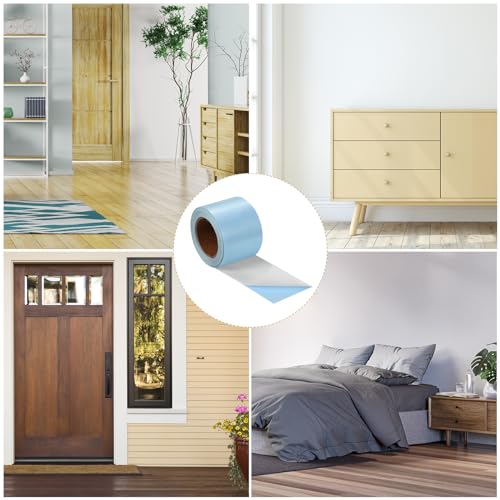 Image of uxcell Wood Grain Tape, 2 inch x33 Ft Self Adhesive Wood Grain Repair Patch for Baseboards, Doors, Floor Repair, Furniture Home Decor Sky Blue