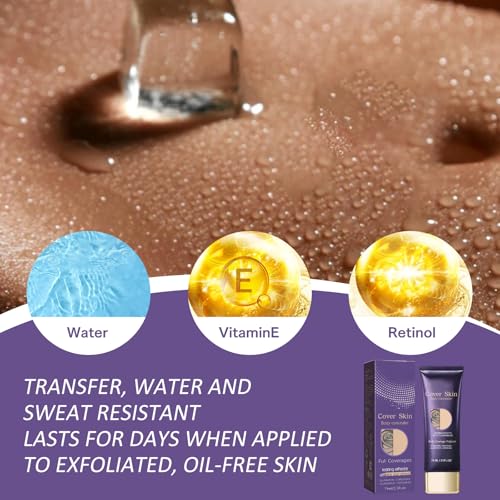 Creme All-Over Complexion Perfector, Fond de Teint Jambes, Maquillage Jambes Waterproof, Correcteur De Tatouage Professionnel,Fond de Teint Couvrant Tatouage, 74 ml, pour Tatouages – Image 6