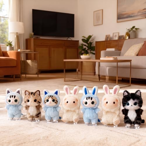 Image of Adjustable Doll Stand for Sitting & Standing Positions - Premium Acrylic Base Display Holder for 3-7 inch Figures (White 4 Set)
