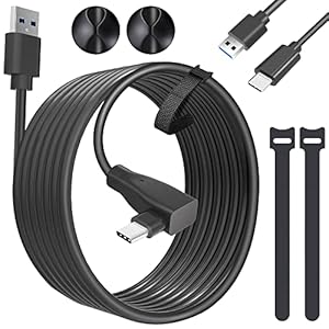 SURFOU Kabel Kompatibel mit Oculus Quest 2, [2-Pack 5M+1M] USB 3.0 auf USB C 5Gbps Hochgeschwindigkeits Datenübertragungs Ladekabel Typ C 90 Grad für