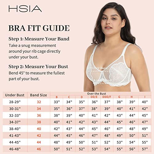 Hsia Minimizer Bra For Women Full Coverage Lace Plus Size Compression Bra Unlined Bras With Underwire 38Ddd White #TOP5