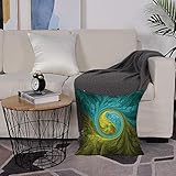 Größe: 19*19nch/ 50*50 cm Kissenbezug 50 x 50cm Sofa Büro Dekor Kissenhülle aus Polyester,Spires, Zen Eastern Spiral Psychedelic Figur mit Sunny Side Asian Ethnic, Schwarz Grau Wei,mit Verstecktem Reißverschluss - ohne Füllung
