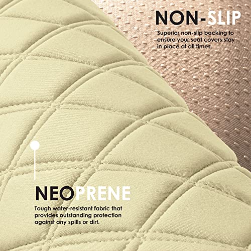 Fh Group Car Seat Cushion Neosupreme Automotive Seat Cushions - Universal Fit, Rear Car Seat Cushion, Car Seat Cushions With Non-Slip Silicone Backing For Suv, Sedan, Van Rear Set Beige #TOP5
