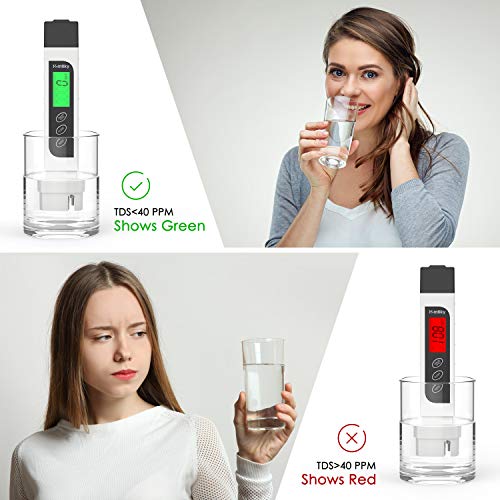 Foto von Homtiky PH Messgerät TDS EC PH Temperatur 4 in 1 Set, Wasserqualität Tester mit Hoher Genauigkeit, Pooltester Wassertester mit LCD Display, Digital TDS Messgerät für Trinkwasser, Schwimmbad und andere