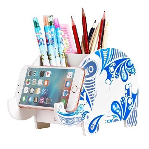 Portapenne con supporto per telefono da scrivania