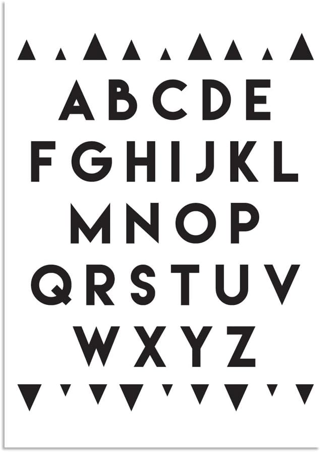 DesignClaud ABC Nursery Poster-Alphabet-Black and white-A4 size, Paper, 29.7 x 21 x 0.1 cm