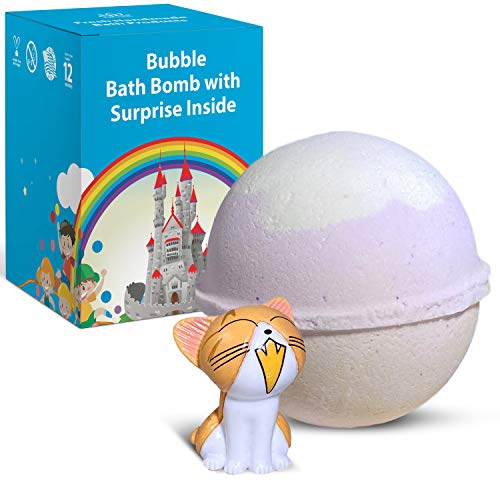 Crying Cat Bath Bomb For Kids With Surprise Toy Inside - Natural Ingredients Safe For Sensitive Skin - Lavender - Vanilla Aroma - Comes In Giftable Box #TOP3