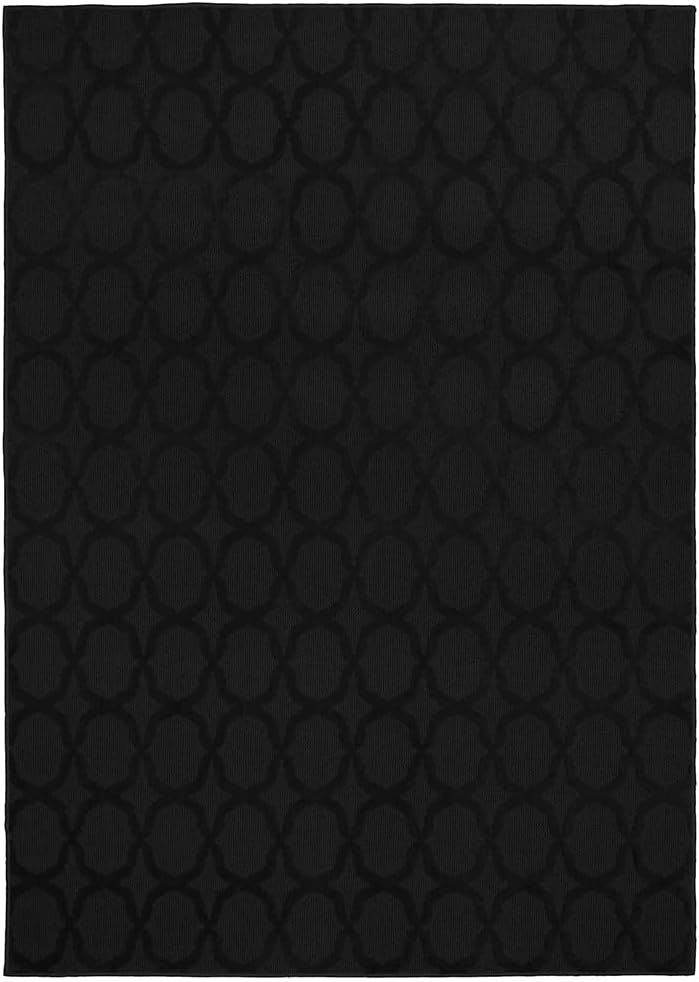 Garland Rug Sparta Non Slip Polypropylene 12 Ft. X 12 Ft. Black Area Rug- Ideal for Living Rooms & Hallways, Stylish & Durable for High-Traffic Areas