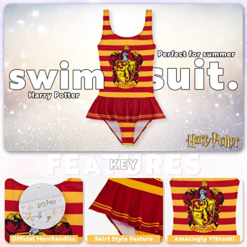 Harry Potter Maillot de Bain 1 Pièce à Volant pour Fille - Natation Plage Mer Vêtements Enfant Ado Été 7-14 Ans - Couleurs Gryffondor Poudlard (Rouge/Jaune, 9-10 Ans) – vue 3