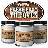Scented Candles - Fresh from the Oven - Set of 3: Apple Pie, Cinnamon Roll, and Banana Bread - 3 x 4-Ounce Soy Candles