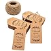 Paper Gift Tags Thank You for Celebrating with Us, Whaline 100 Pcs Paper Hang Tag for Wedding and Valentines Party Favors, Baby Shower with 100 Feet Natural Jute Twine (Leaves Brown)