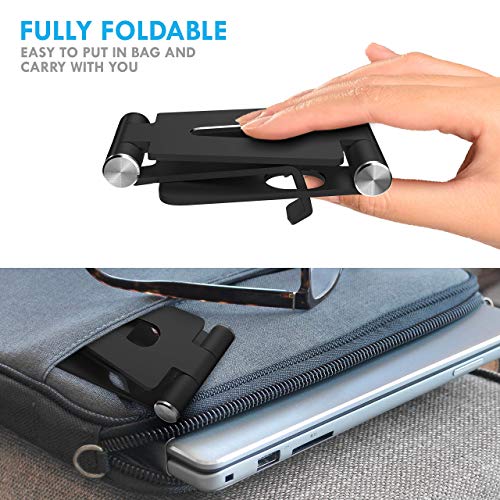Aduro U-Rise Adjustable Cell Phone Stand Foldable Aluminum Steel Bundle With U-Rise Xl Adjustable Aluminum Tablet Stand Ipad Holder Universal Portable Holder Stand For Desk Black #TOP4