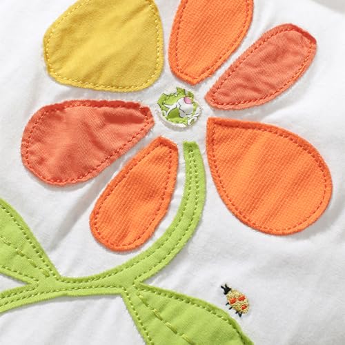 Image of HILEELANG Toddler Girl Summer Short Outfit Sets Cotton Short Sleeve Tops Tees Shorts Clothing Sets