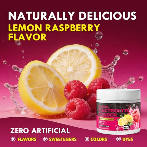 Image of Sugar Free Raspberry Lemon Electrolyte Powder, Zero Calorie, 90 Servings