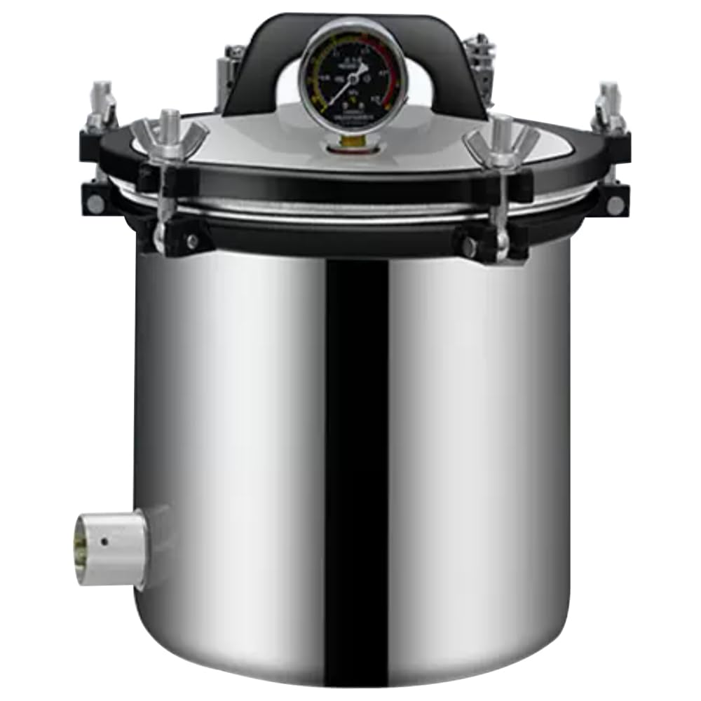 Autoclave, High Pressure Steam Sterilizer, 4.8 gal 18 L Large Capacity, Coal and Electric, High Pressure, Pressure Steam, Stainless Steel, Sterilizer, High Pressure, Sterilization