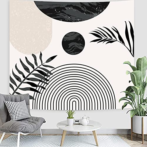 Zyllglow Mid Century Abstract Boho Leaves Modern Minimalistic Home Decor Trippy Wall Tapestry For Bedroom Aesthetic Mounain Tapestry For Living Room… #TOP1