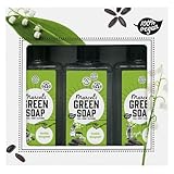 Marcel's Green Soap Geschenkset - Tonka & Muguet - Handseife / Duschgel / 2-in-1 Shampoo - Pflanzenbasiert - Umweltfreundlich - Recycelte Flaschen - Vegan