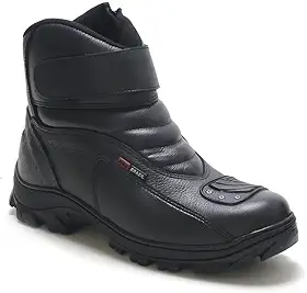 Bota Masculino Motociclista em Couro Legítimo Sola em Borracha Palmilha em PU em Gel Conforto Jawa MMG Brasil