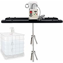 IBC Agitator, Electric Tank Mixer Machine, 1000L IBC Tote Mixer, 200-3000 RPM Adjustable Speed, Support Hanger, Stainless Steel Folding Blades for Ink Dye Viscous Liquid