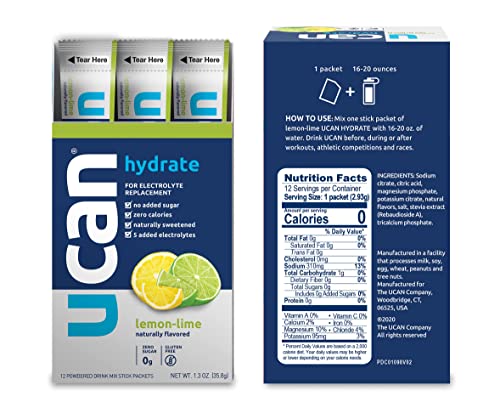 Ucan Berry & Lemon Lime Hydrate Stick Pack Bundle - Great For Running, Training, Fitness, Cycling, Crossfit & More | Sugar-Free, Vegan, & Keto Friendly Energy Supplement #TOP4