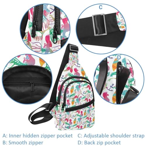 Sac à bandoulière imperméable contre la pluie avec motif algues