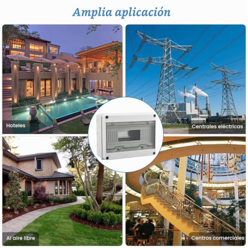 Miniatura 6 de Caja De Distribución De Superficie 12 Módulos, Caja De Fusibles Ip65 A Prueba De Agua Con Bloque De Terminales, Carril Dn, Caja Conexiones Electricas Para Jardín O Exteriores