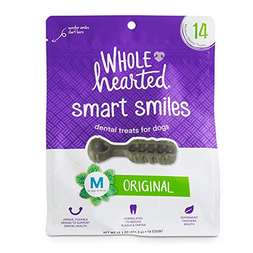 Petco Brand - Wholehearted Smart Smiles Original Flavor Medium Dog Dental Treats, 13.1 oz., Count of 14