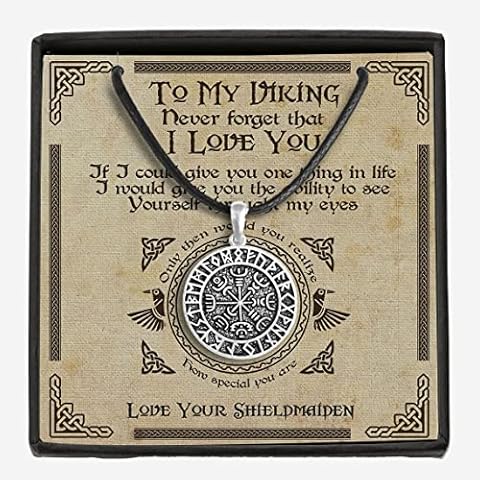 MDPrints Viking Necklace for Men, Jewelry Gifts for Him Husband Son on Valentine, Father Day, Birthday, Anniversary (Gray QH02) Cover