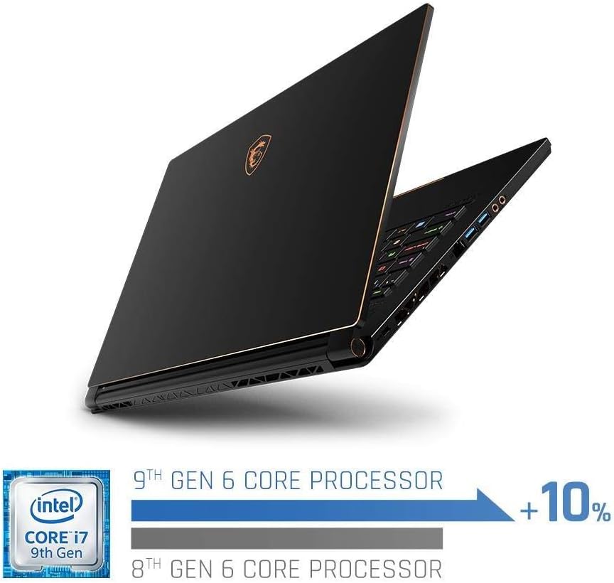 MSI GS65 Stealth-483 15.6" Gaming Laptop, 240Hz Display, Thin Bezel, Intel Core i7-9750H, NVIDIA GeForce RTX2060, 16GB, 512GB NVMe SSD, Thunderbolt 3