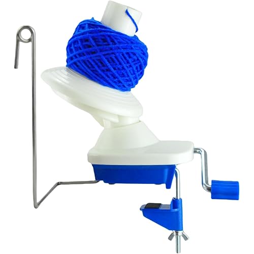 Yarn Winder Hand Operated Yarn Ball Winder for Crocheting & Knitting (Blue)