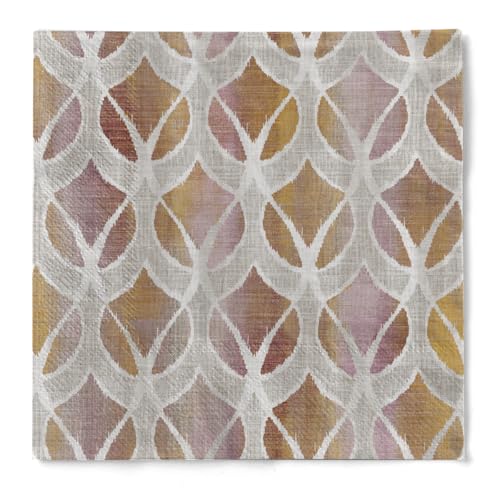 Mank Tissue Serviette Ilay, hochwertige Einwegserviette, 3-lagig, Papierserviette im Herbst Design, Tischdeko für verschiedene Anlässe Servietten 100 Stück (40 x 40 cm)