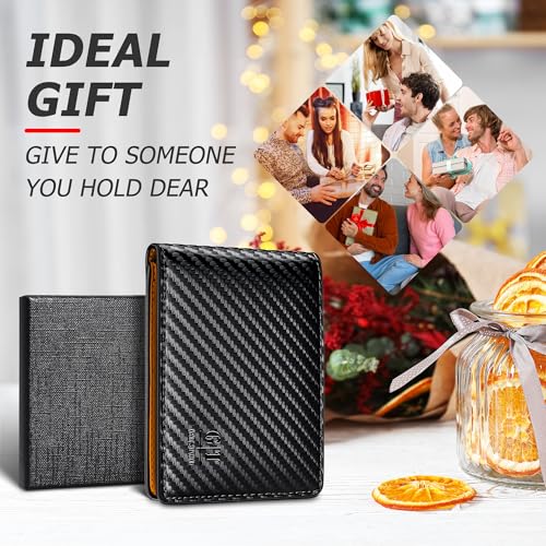 Image of Gostwo Mens Wallet RFID Blocking Slim Minimalist Bifold Wallet with ID Window & Business Card Holder, Thin Front Pocket Design, Stylish Wallet for Men, Teen, Boyfriend, Husband