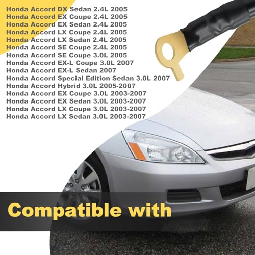 YANGLEQI Negative Battery Ground Cable Pure Copper Battery Replacement Cables Compatible with Honda Accord DX Sedan EX Coupe EX Sedan SE Coupe Hybrid EX Coupe EX Sedan LX Coupe Replace# 32600-SDB-A00 by YANGLEQI - Used condition - Image 4