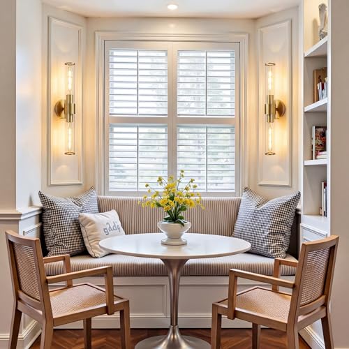 Image of Gold Wall Sconce 2 Pack Hardwired, Bathroom Light Fixtures Clear Glass Featuring Two E26 sockets, Vanity Lights Fixtures for Bathroom, Dimmable - Bulb Not Included, UL Certification
