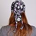 Hot Leathers HWH1078-4504 Sugar Skull Head Wrap (Black, OSFM)