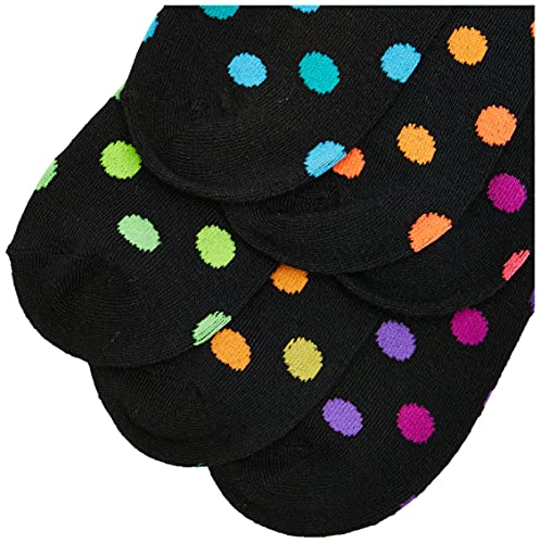 K. Bell Women's 6 Pack Fashion No Show Liner Socks, Black Dots, Shoe Size: 4-10 #TOP1