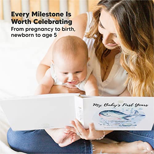 First 5 Years Baby Memory Book Journal - 90 Pages Hardcover First Year Keepsake Milestone Baby Book For Boys, Girls - Baby Scrapbook - Baby Album And Memory Book (Seaworld) #TOP6