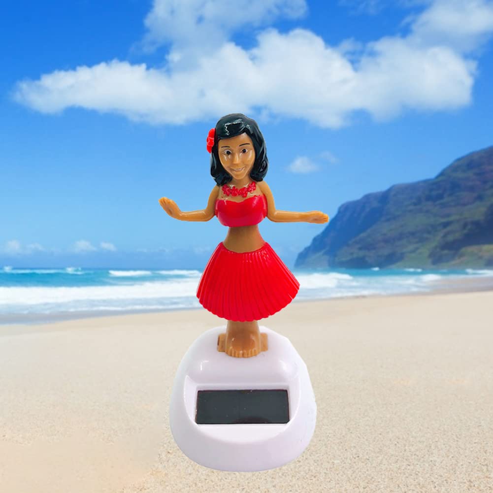 Juguetes solares bailando, muñeca bailarina hawaiana alimentada por energía solar | instrumentos con energía solar, figura para decoración coche Xiaoji